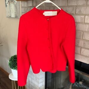 Vibrant Red Women's Jacket  💯 Wool by the eagle's eye